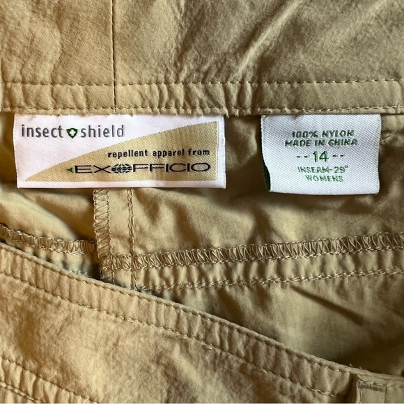 ExOfficio Women's Convertible Hiking Pants Bug Repellent Nylon Outdoor 14 cargo - Picture 8 of 8